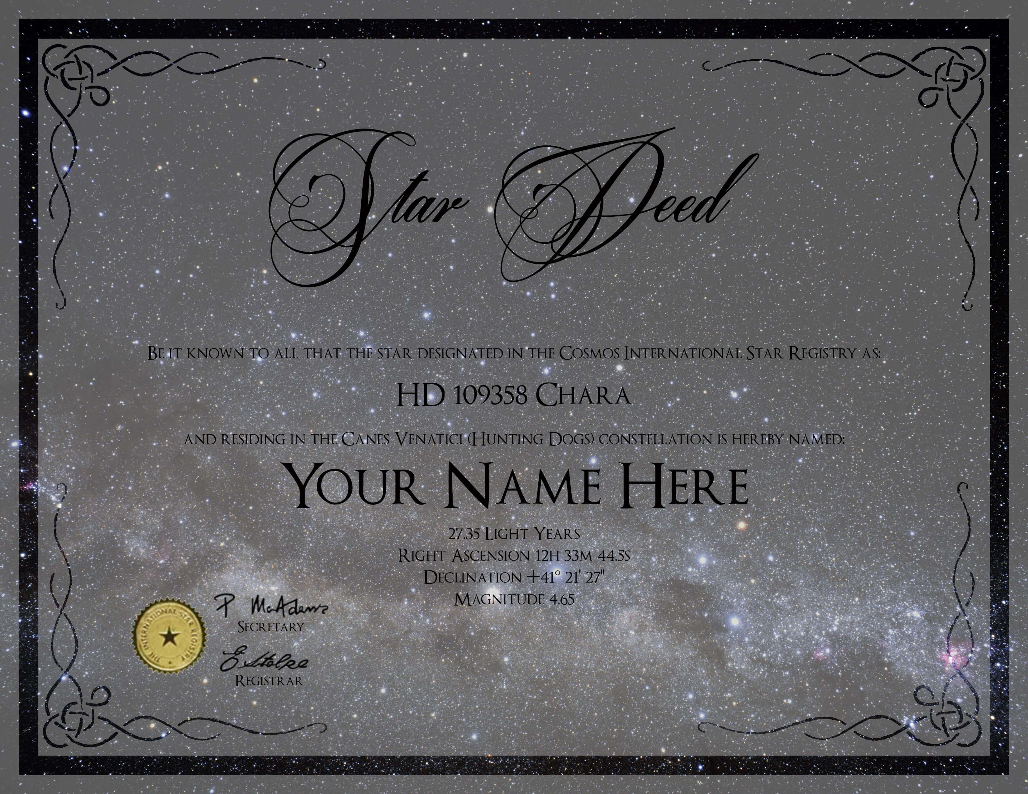 25 Images Of Name A Star Certificate Template | Bfegy For Star Naming Certificate Template