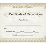 25 Useful Resources Of Certificate Of Recognition Template Inside Free Template For Certificate Of Recognition