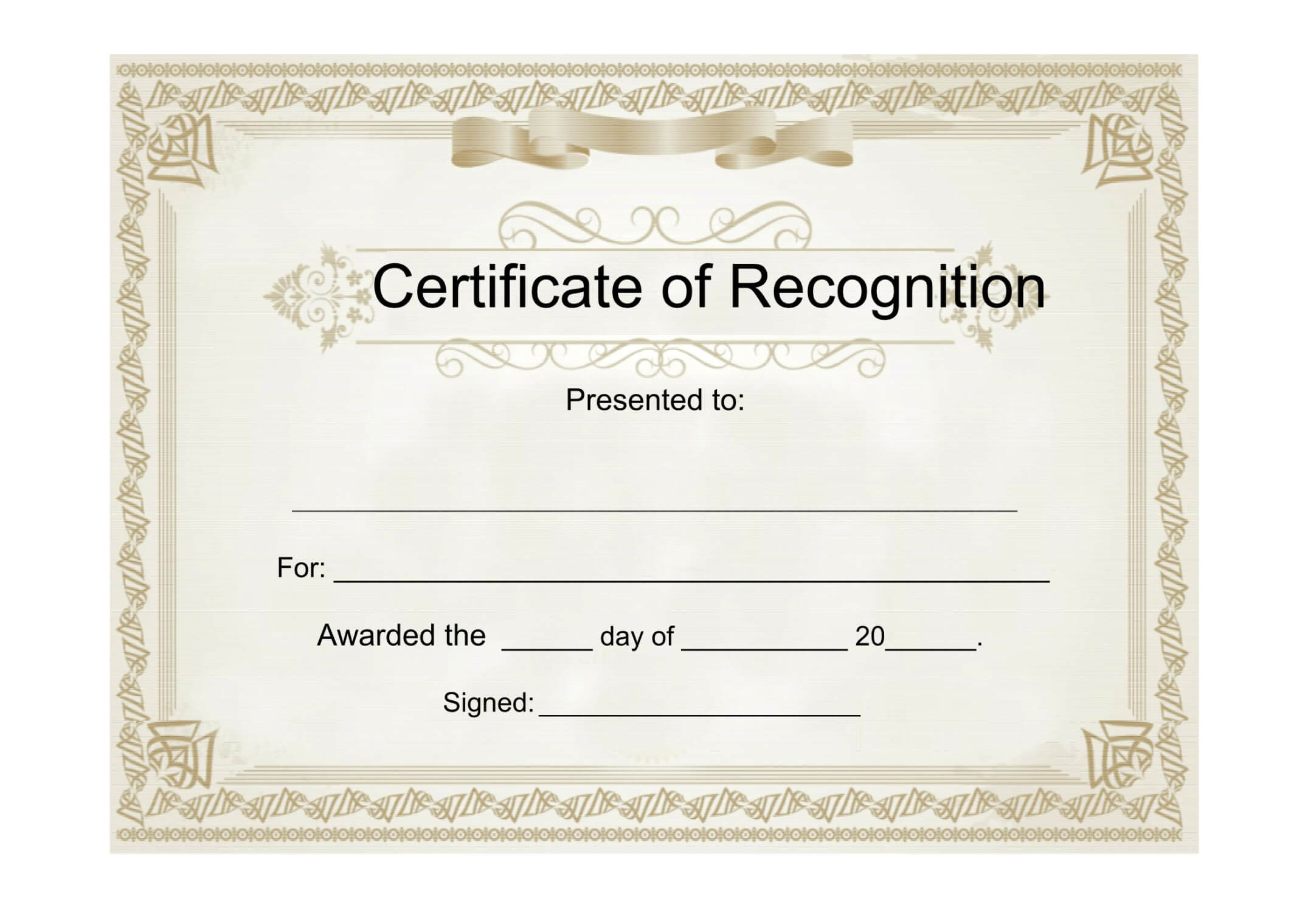 25 Useful Resources Of Certificate Of Recognition Template Inside Free Template For Certificate Of Recognition