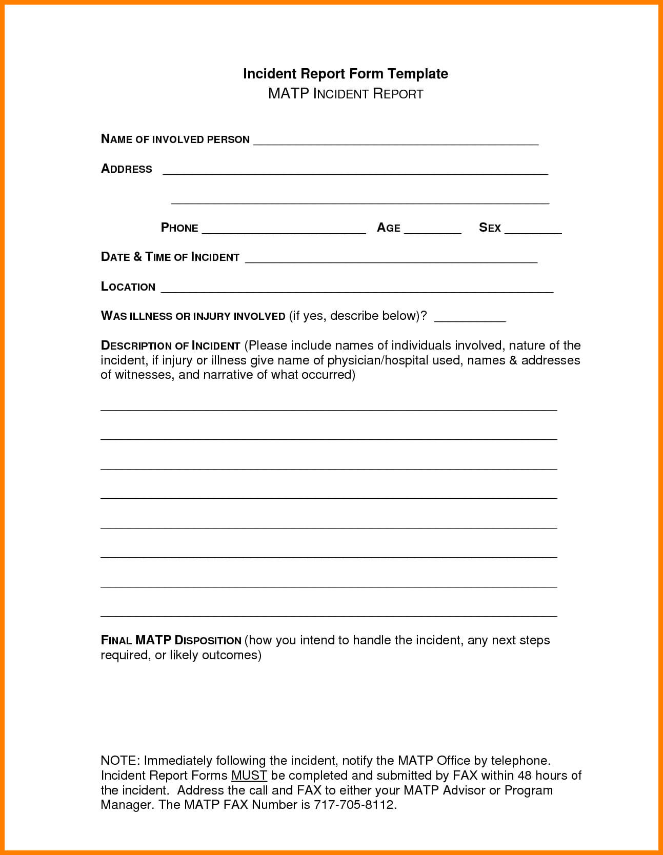 26 Images Of Dental Injury Template | Unemeuf In Office Incident Report Template