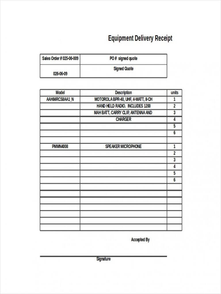 26 Receipts Examples Samples In Word Proof Of Delivery Pertaining To Proof Of Delivery Template Word