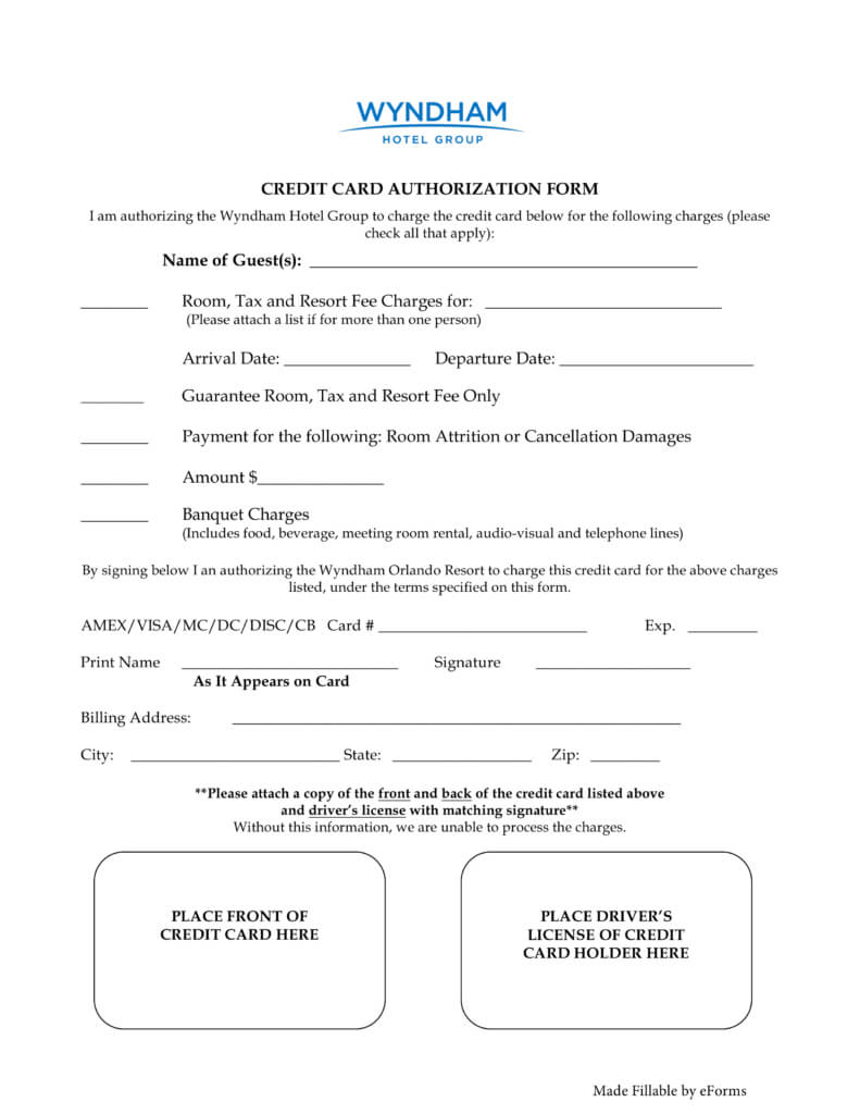 27+ Credit Card Authorization Form Template Download (Pdf Regarding Hotel Credit Card Authorization Form Template