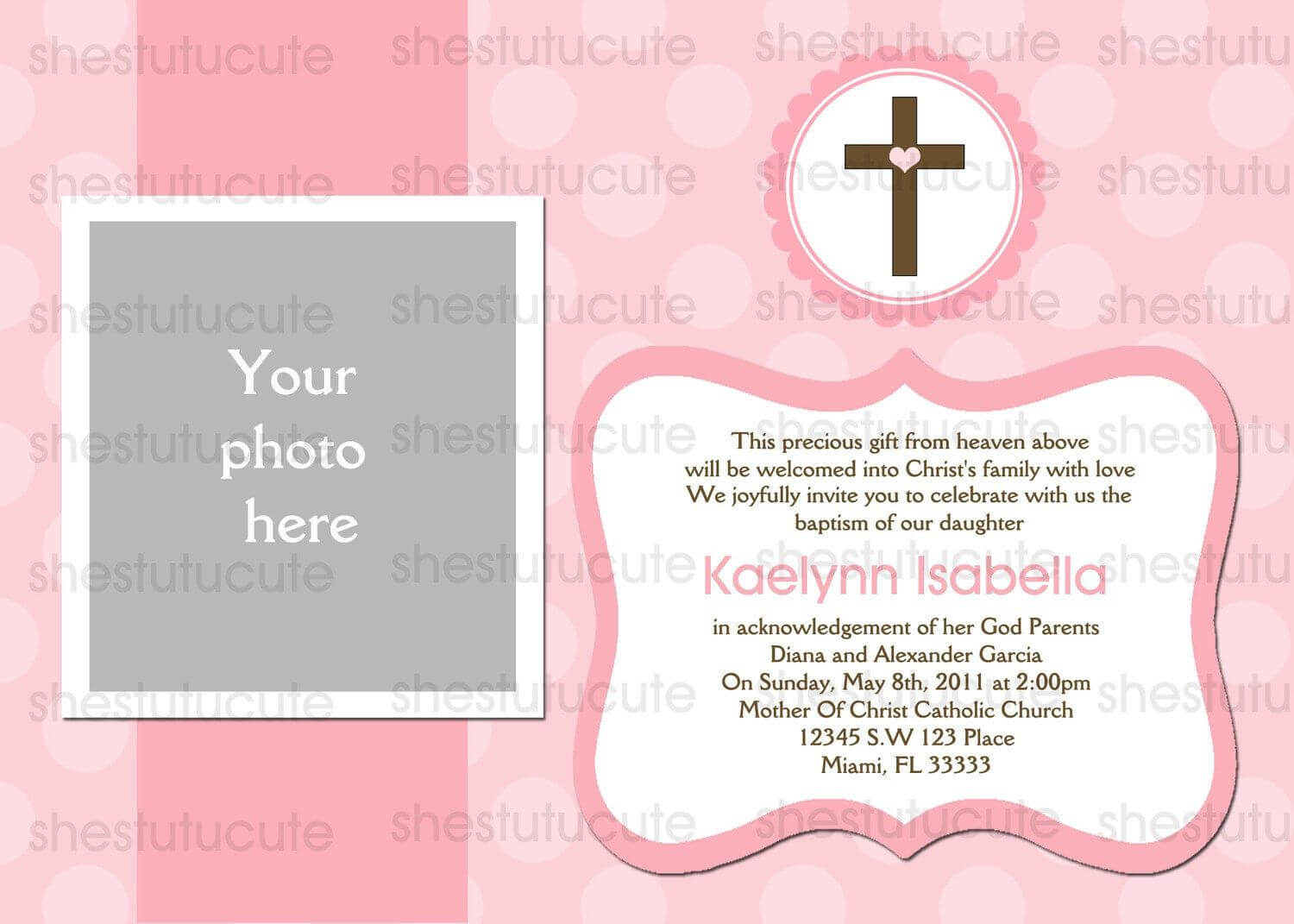 27 Images Of Blank Baptism Template | Elcarco Within Blank Christening Invitation Templates