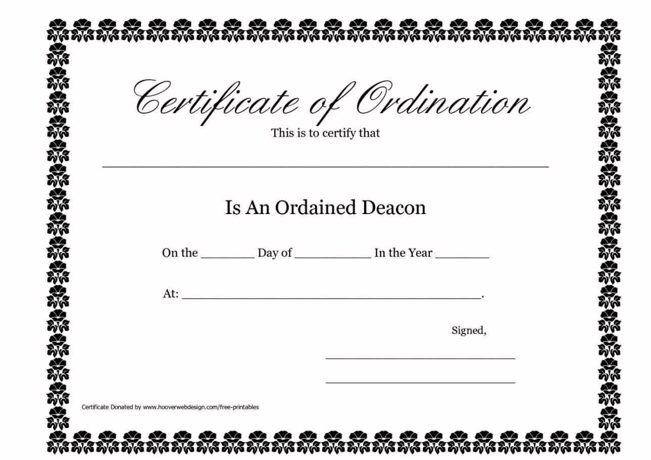 27 Images Of Free Printable Ordination Certificate Template Inside Ordination Certificate Template