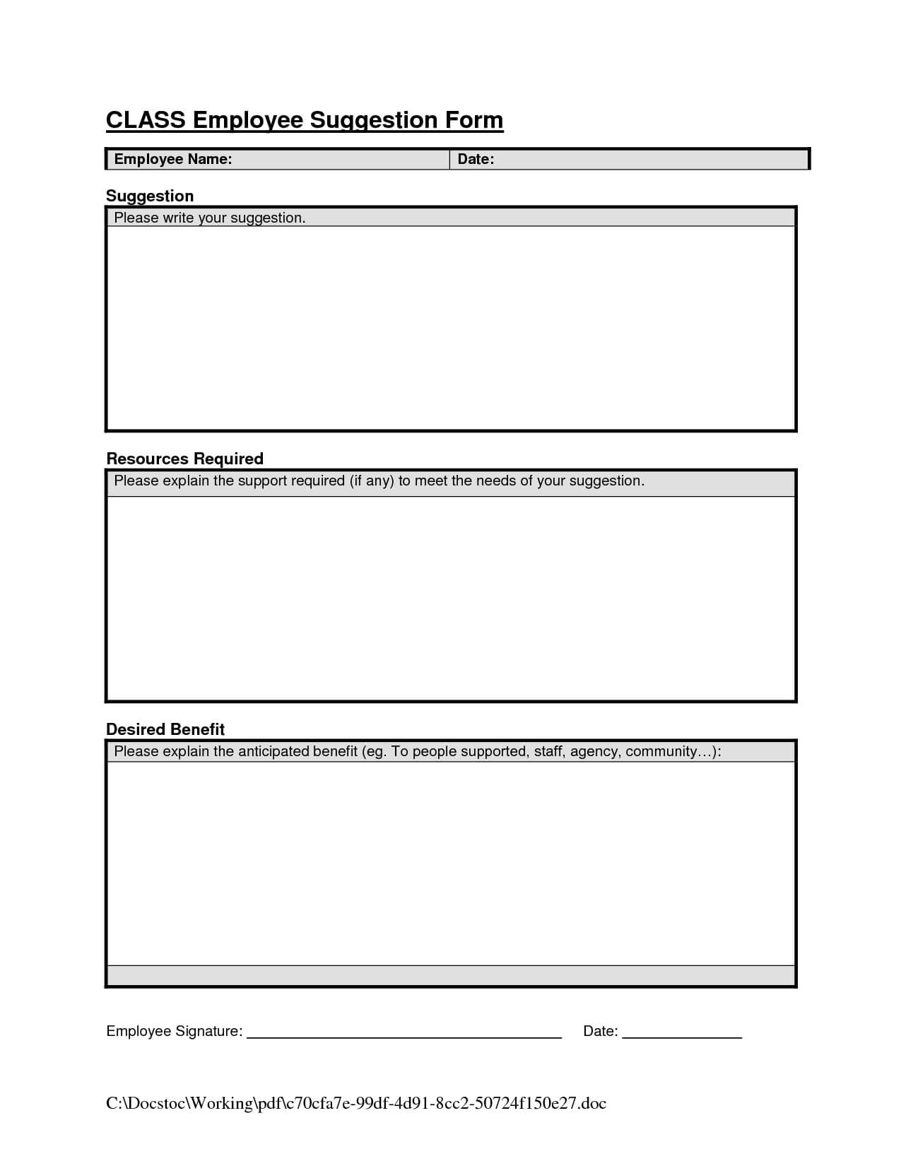 27 Images Of Helpful Employee Comment Card Template | Somaek For Word Employee Suggestion Form Template