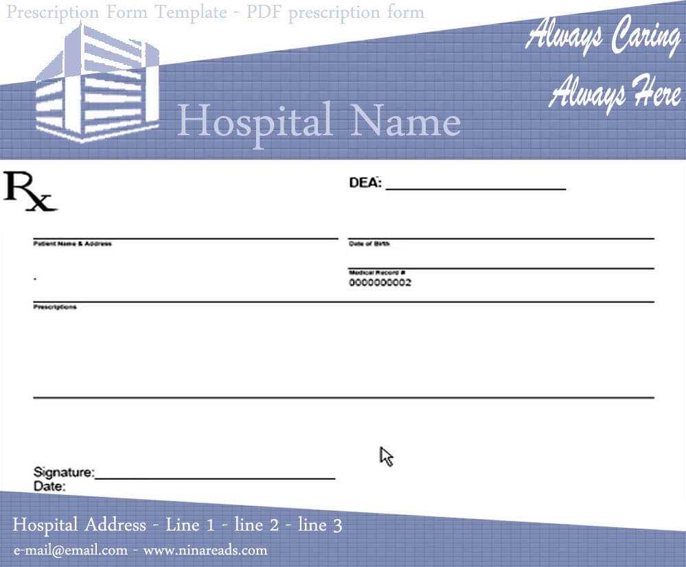 27 Images Of Sample Prescription Form Template | Nategray Throughout Blank Prescription Form Template