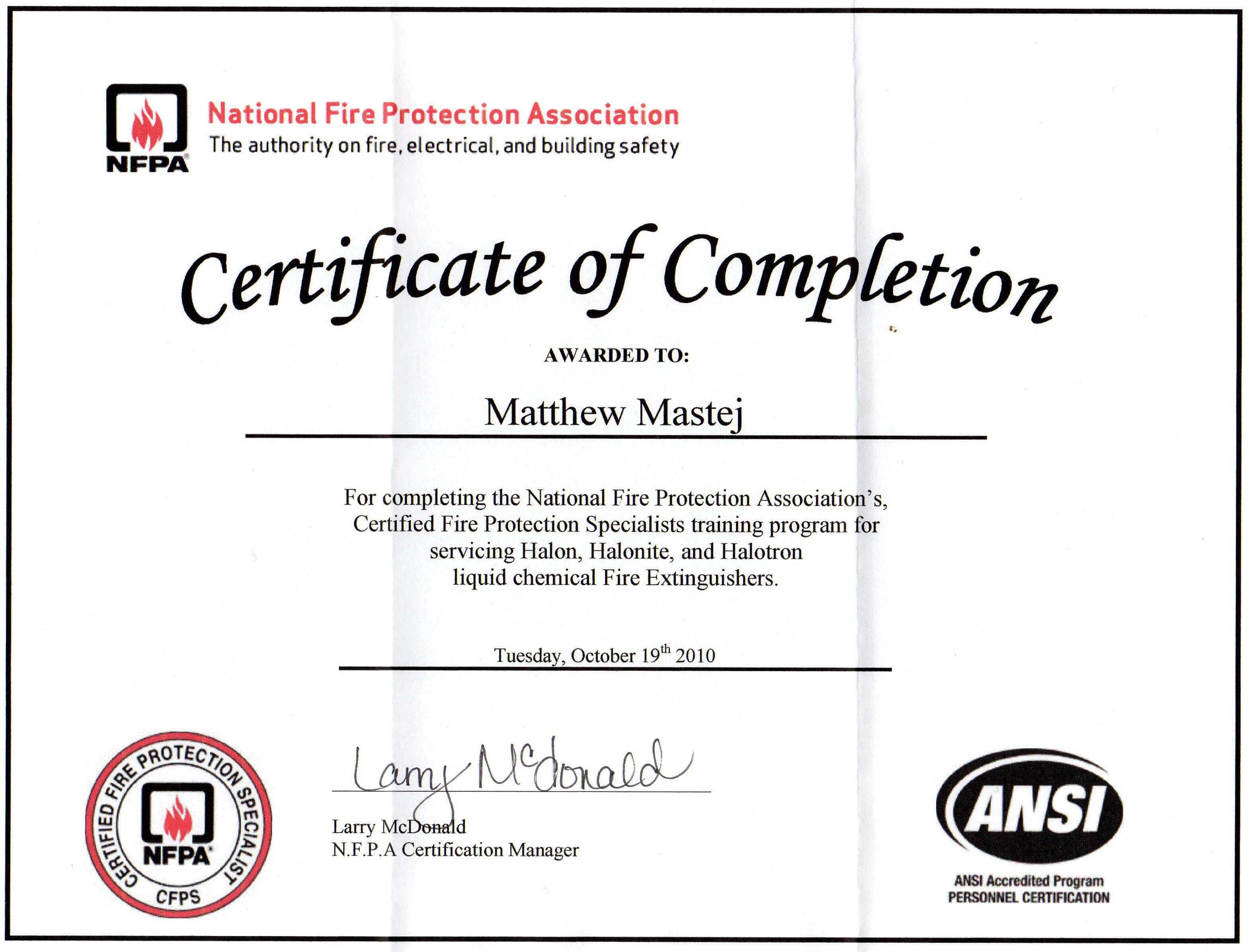 28 Fire Extinguisher Certificate Template Free Printable Regarding Fire Extinguisher Certificate Template