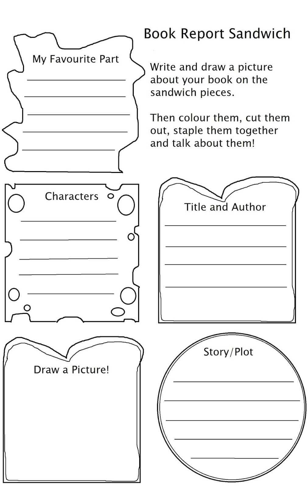 book report sandwich template - Ficim Pertaining To 2nd Grade Book Report Template