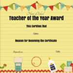 28 Images Of Teacher Appreciation Free Certificate Template Regarding Best Teacher Certificate Templates Free