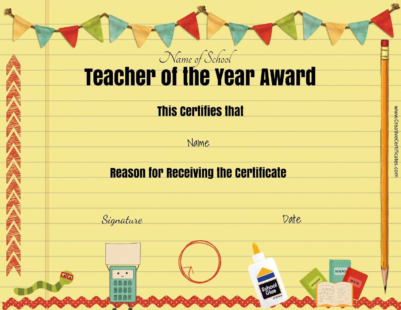 28 Images Of Teacher Appreciation Free Certificate Template Regarding Best Teacher Certificate Templates Free