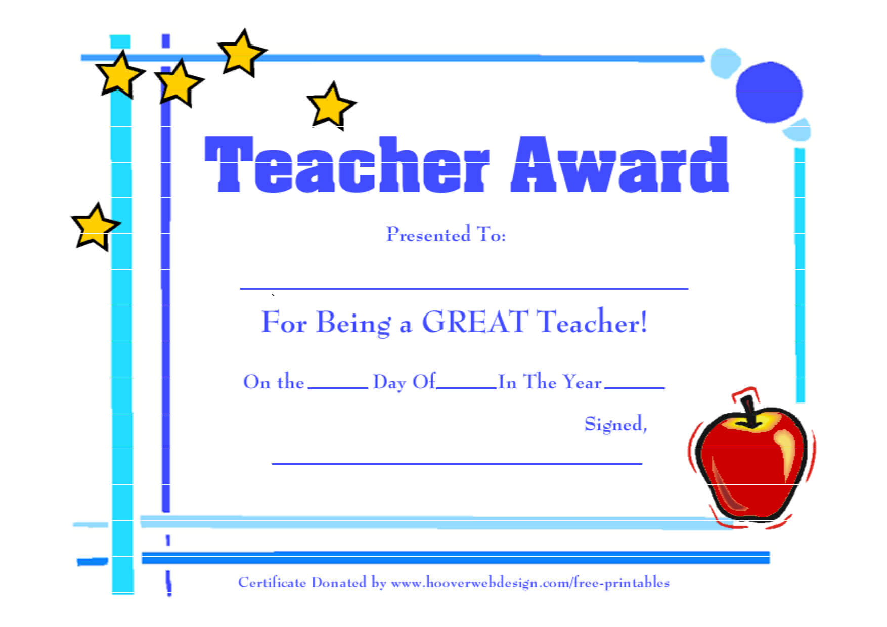 28 Images Of Teacher Appreciation Free Certificate Template With Regard To Best Teacher Certificate Templates Free