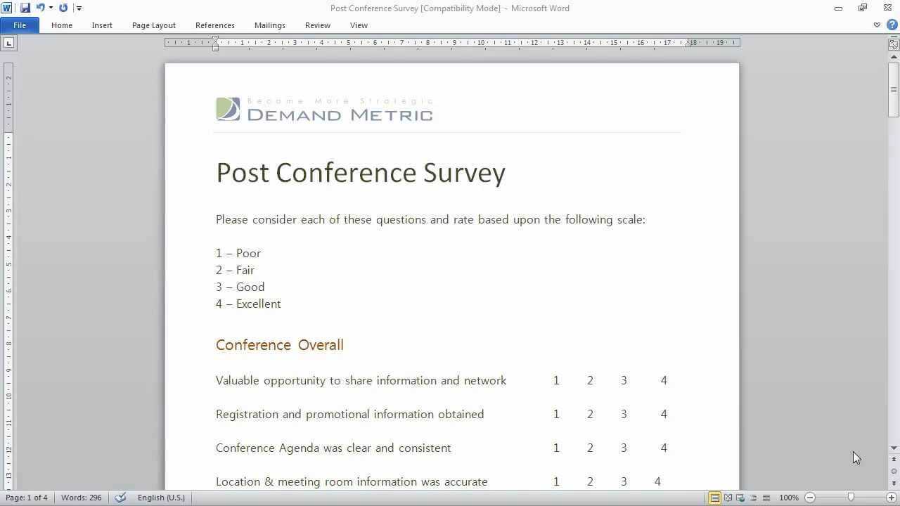 28 Images Of Template For Microsoft Conference Questionnaire Throughout Event Survey Template Word