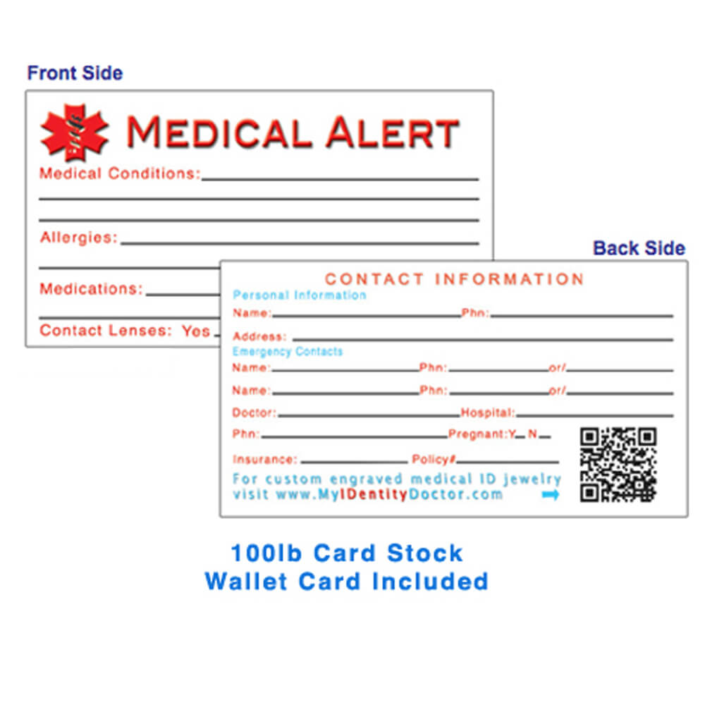 28 Images Of Wallet Id Card Template Sample | Bfegy Intended For Medical Alert Wallet Card Template