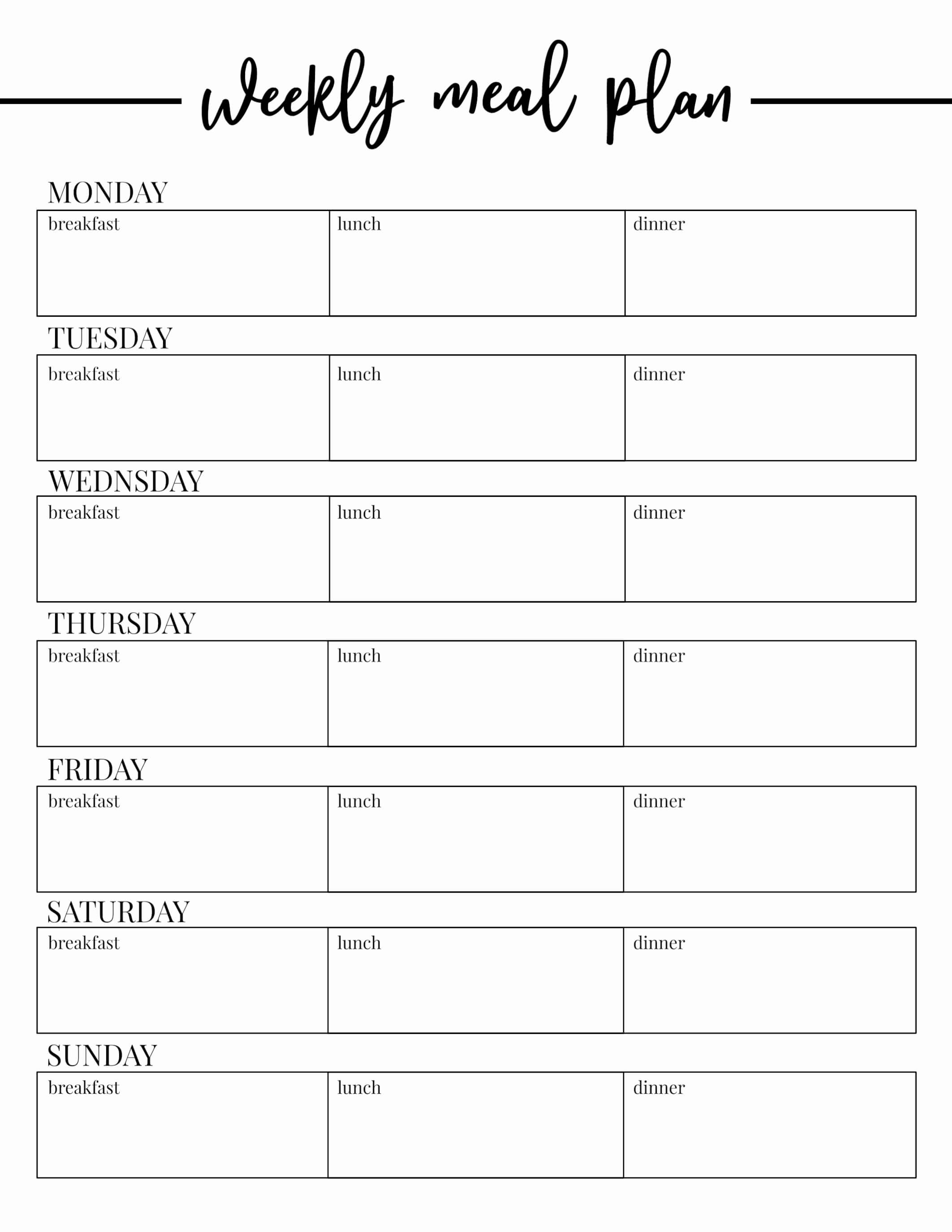 28 Weekly Meal Planner Template | Latennischamps For Menu Planning Template Word