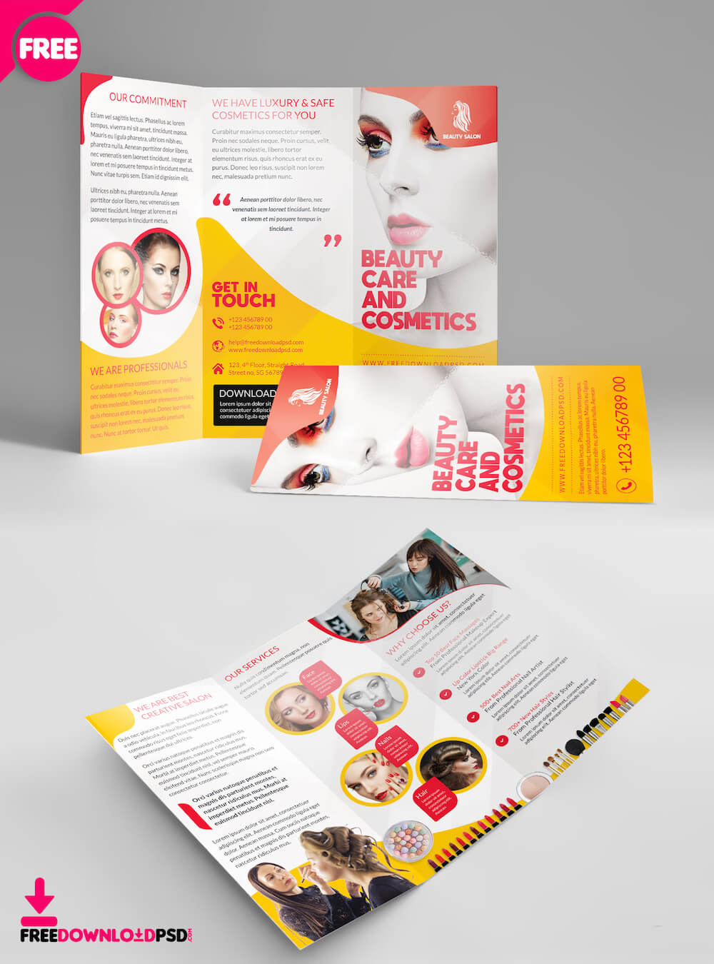 29 Best Free Brochure Mockups & Psd Templates 2019 – Colorlib Throughout 2 Fold Brochure Template Free