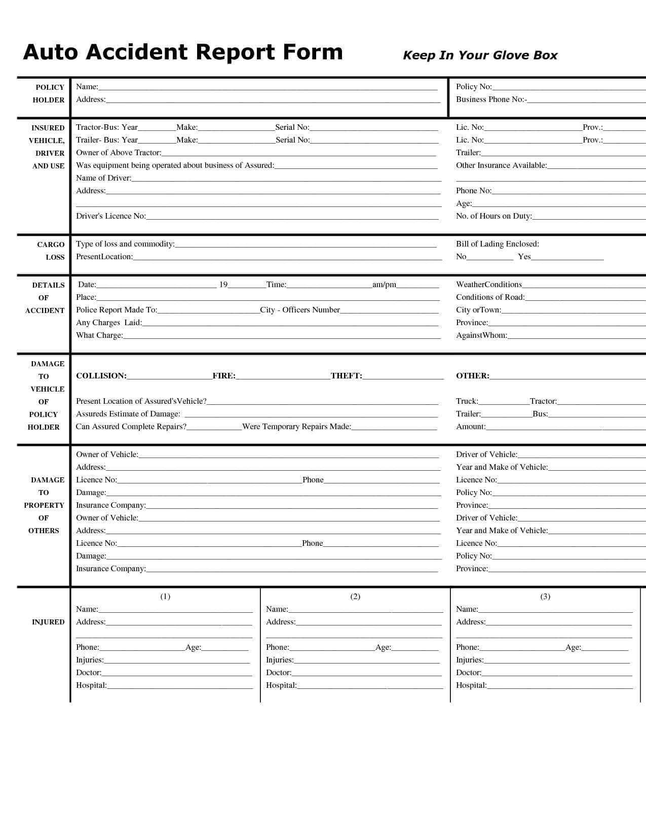 29 Images Of Accident Report Template Free Printable Cars With Motor Vehicle Accident Report Form Template