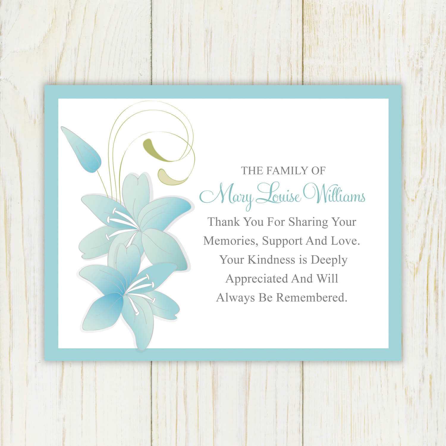 29 Images Of Condolences Thank You Template | Bfegy Throughout Sympathy Thank You Card Template