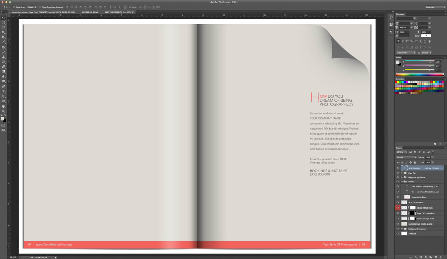 29 Images Of Photoshop Magazine Layout Blank Template For Blank Magazine Template Psd