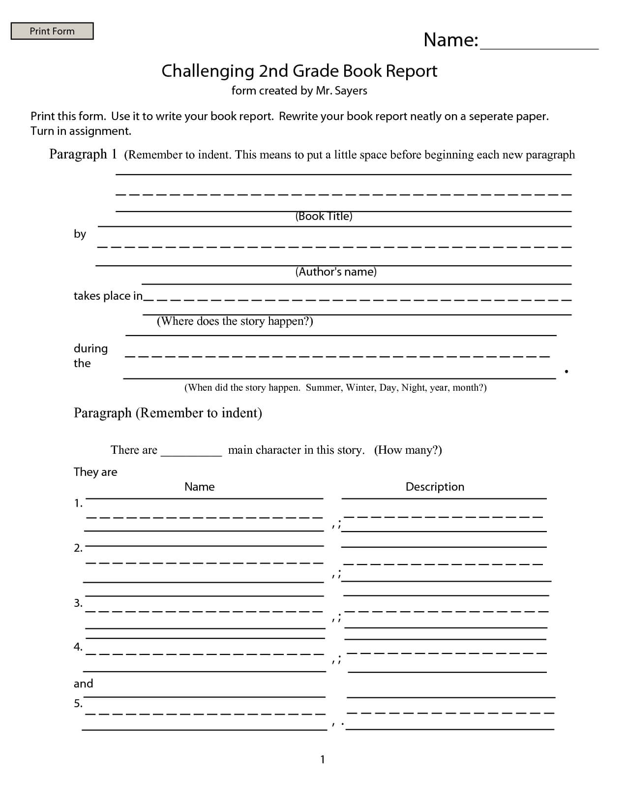 2Nd Grade Book Report – Google Search | Abc123 With Second Grade Book Report Template