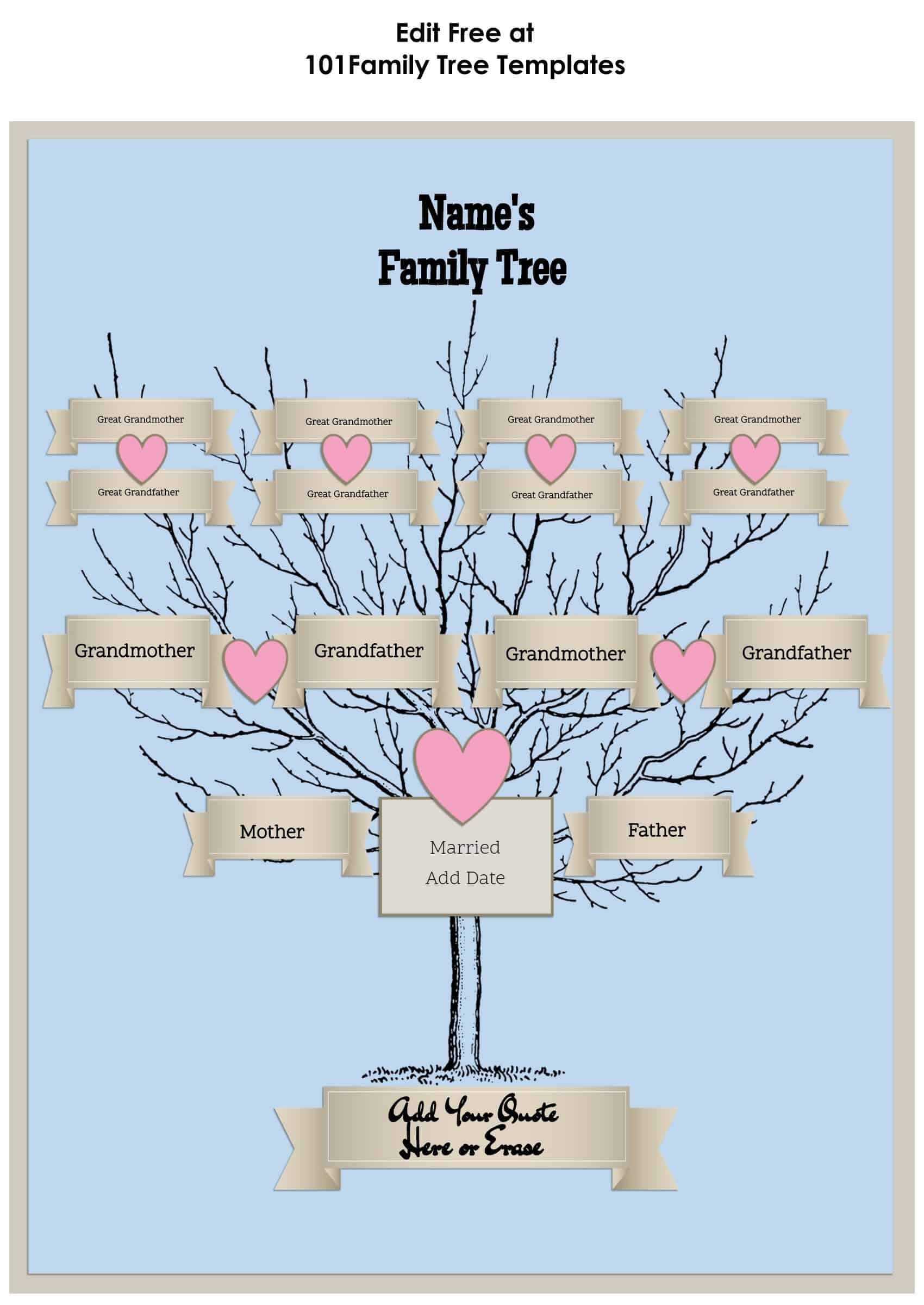 3 Generation Family Tree Generator | All Templates Are Free Throughout Blank Family Tree Template 3 Generations