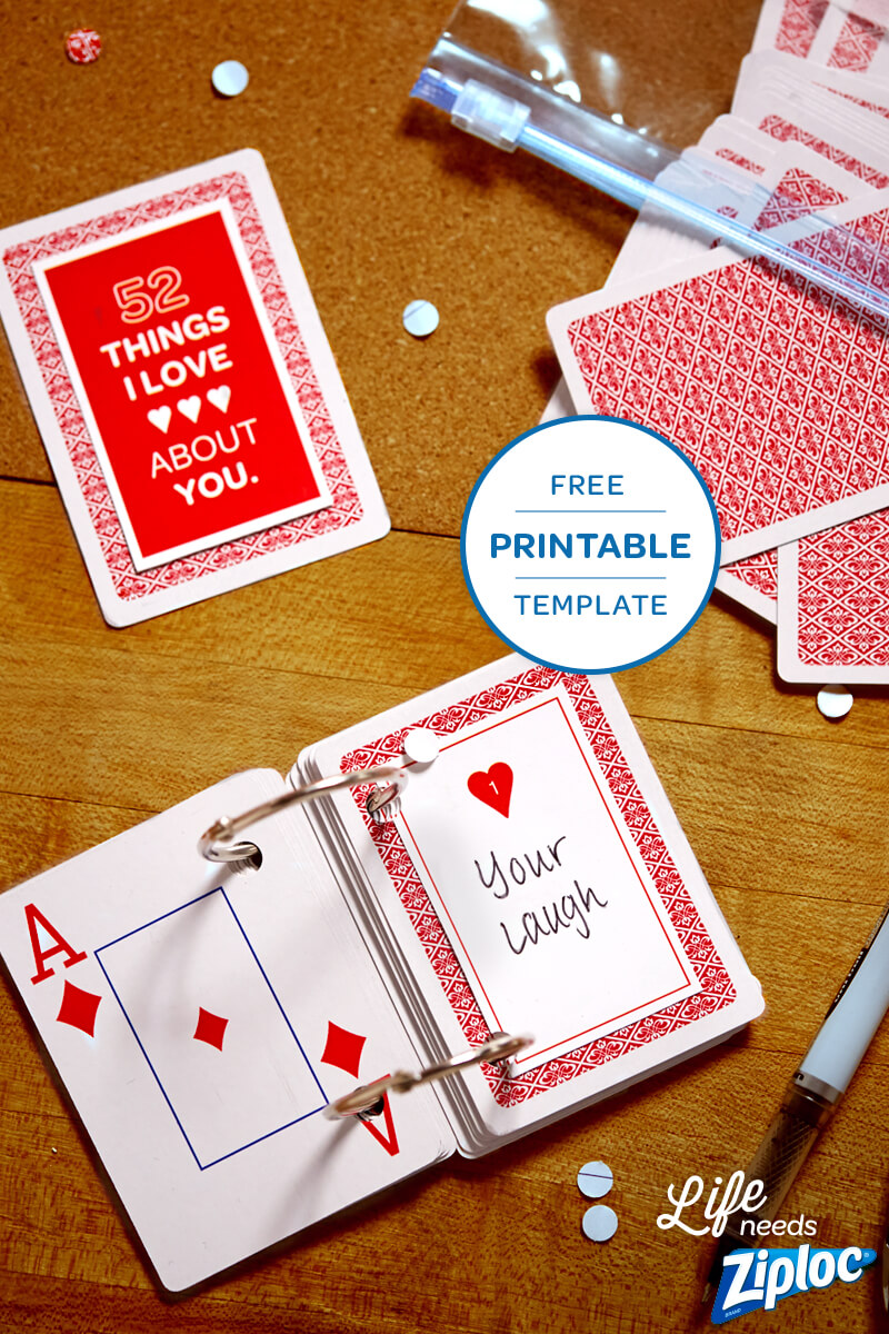 3 Small But Mighty Ways To Say I Love You | 52 Reasons Pertaining To 52 Things I Love About You Deck Of Cards Template