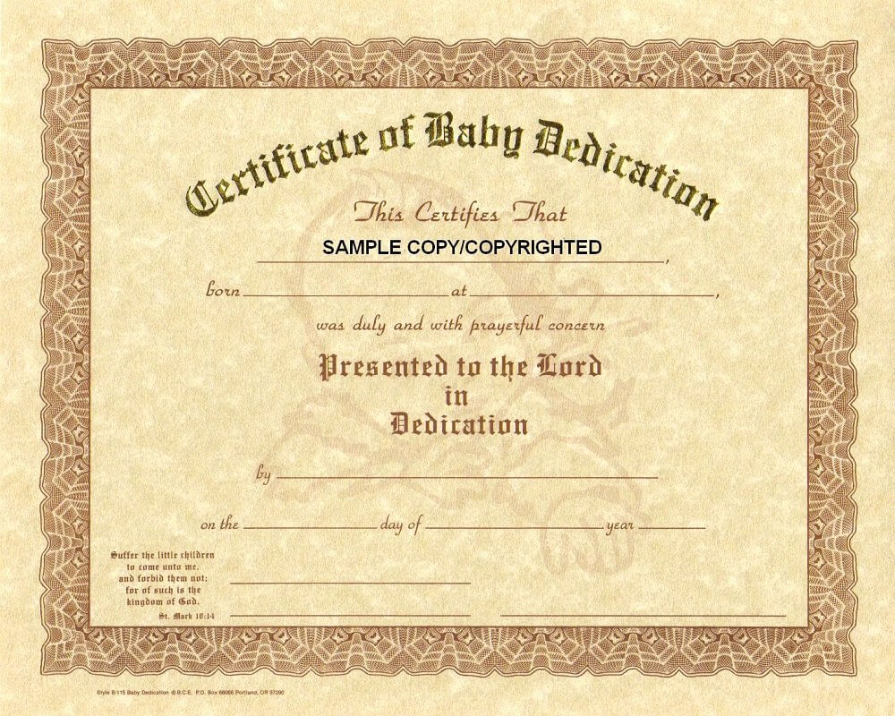 30 Baby Dedication Certificate Wording | Pryncepality In Baby Dedication Certificate Template