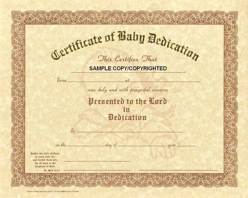 30 Baby Dedication Certificate Wording | Pryncepality In Baby Dedication Certificate Template