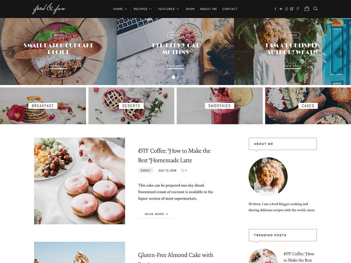 30+ Best Food WordPress Themes For Sharing Recipes 2019 Throughout Blank Food Web Template