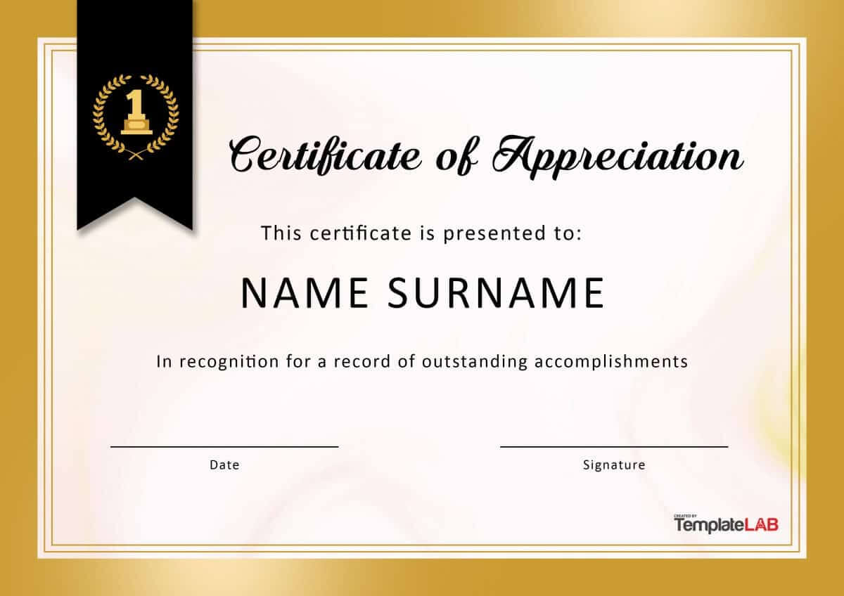 30 Free Certificate Of Appreciation Templates And Letters In Certificate Of Excellence Template Free Download