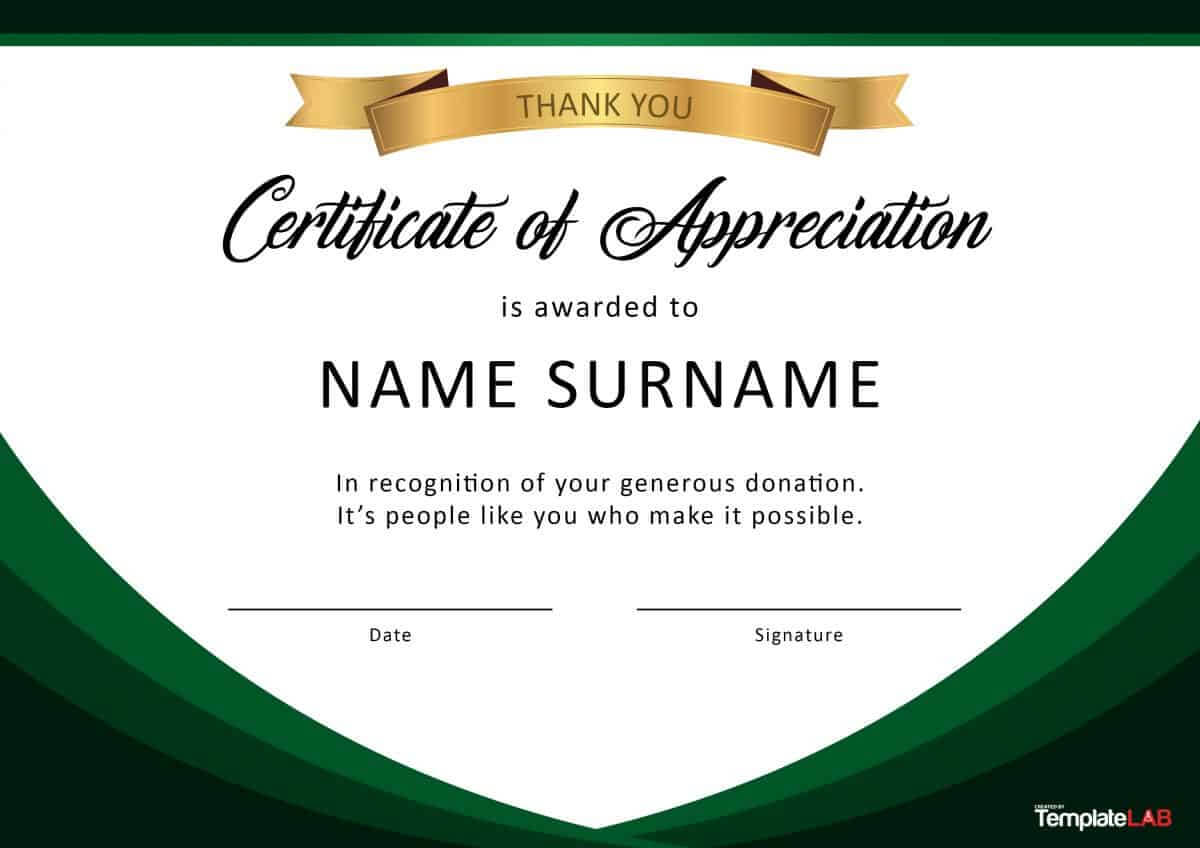 30 Free Certificate Of Appreciation Templates And Letters In Thanks Certificate Template