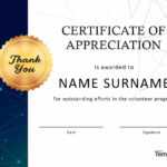 30 Free Certificate Of Appreciation Templates And Letters In Volunteer Certificate Template