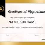 30 Free Certificate Of Appreciation Templates And Letters Inside Certificate Of Service Template Free