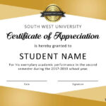 30 Free Certificate Of Appreciation Templates And Letters Inside Felicitation Certificate Template