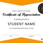 30 Free Certificate Of Appreciation Templates And Letters Inside Student Of The Year Award Certificate Templates