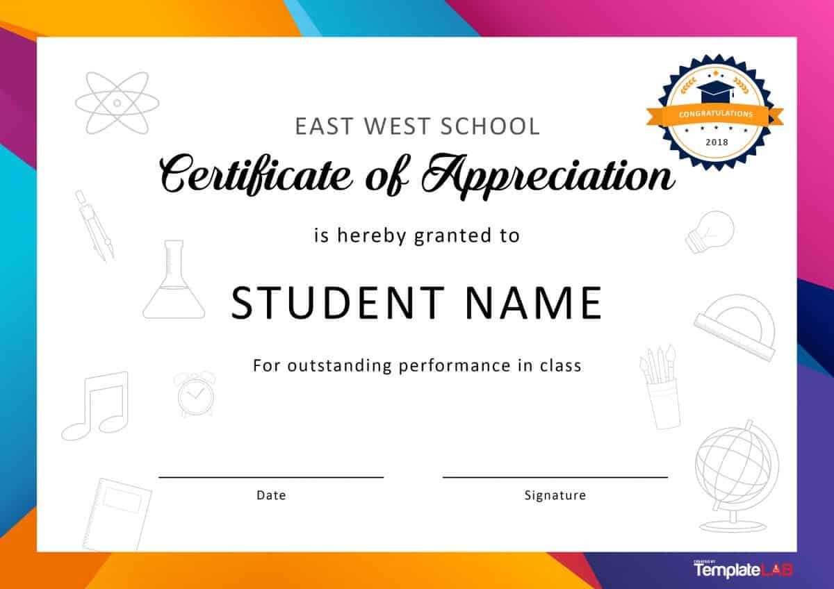 30 Free Certificate Of Appreciation Templates And Letters regarding Free Student Certificate Templates 30 Free Certificate Of Appreciation Templates And Letters Regarding Free Student Certificate Templates