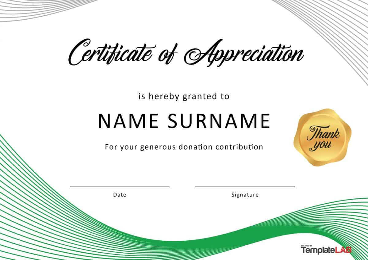 30 Free Certificate Of Appreciation Templates And Letters Regarding Template For Recognition Certificate