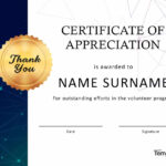30 Free Certificate Of Appreciation Templates And Letters With Volunteer Of The Year Certificate Template