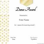 30 Free Printable Dance Certificates | Pryncepality Intended For Dance Certificate Template