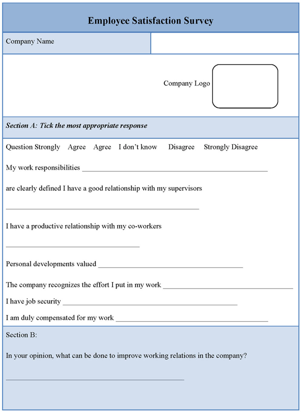 30 Images Of Dental Staff Survey Template Free | Unemeuf Regarding Employee Satisfaction Survey Template Word