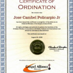 30 Luxury Ordained Minister Certificate Template Pictures In Ordination Certificate Templates