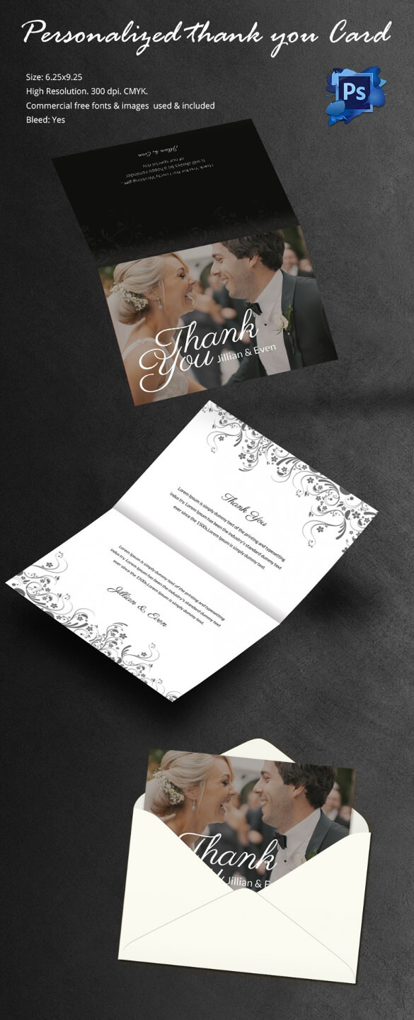 30+ Personalized Thank You Cards – Free Printable Psd, Eps In Card Folding Templates Free