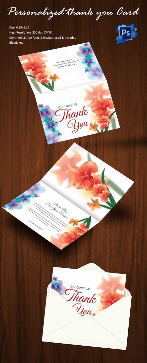 30+ Personalized Thank You Cards – Free Printable Psd, Eps Regarding Card Folding Templates Free