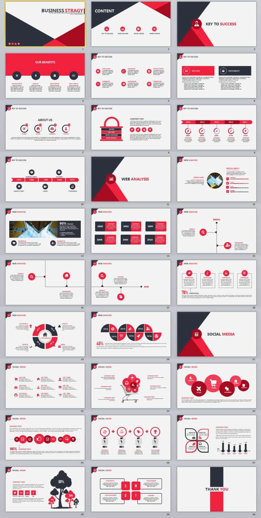30+ Red Infographics Business Powerpoint Template | 2018 With How To Create A Template In Powerpoint