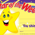 30 Star Of The Week Certificates Recognition Teacher Award Pad With Star Of The Week Certificate Template