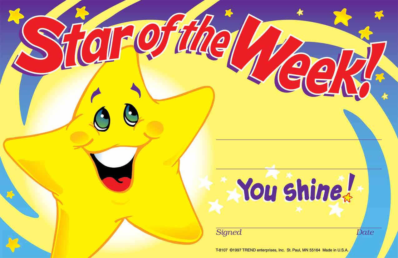 30 Star Of The Week Certificates Recognition Teacher Award Pad With Star Of The Week Certificate Template