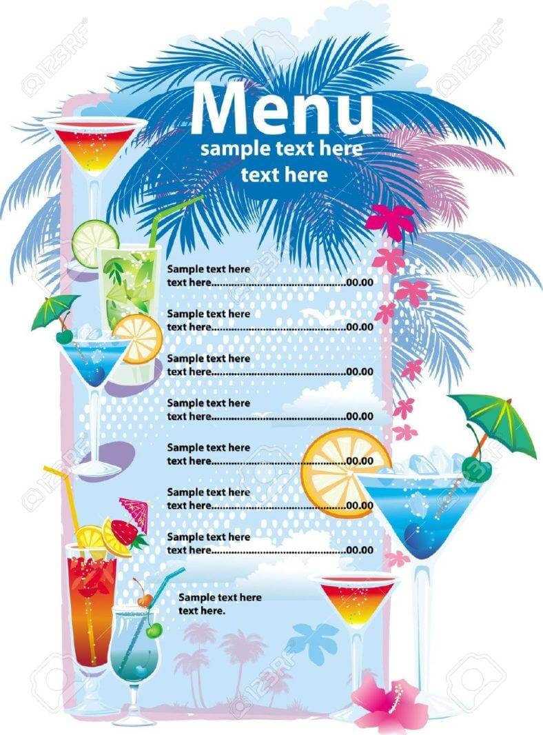 32+ Bar Menu Designs | Free &amp; Premium Templates intended for Cocktail Menu Template Word Free