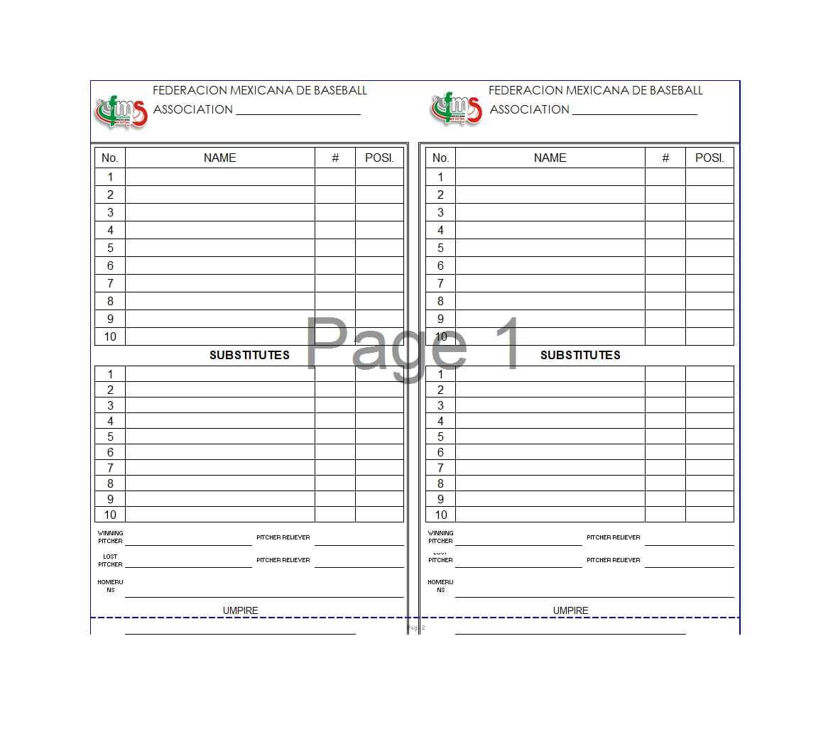 33 Printable Baseball Lineup Templates [Free Download] ᐅ Regarding Baseball Lineup Card Template