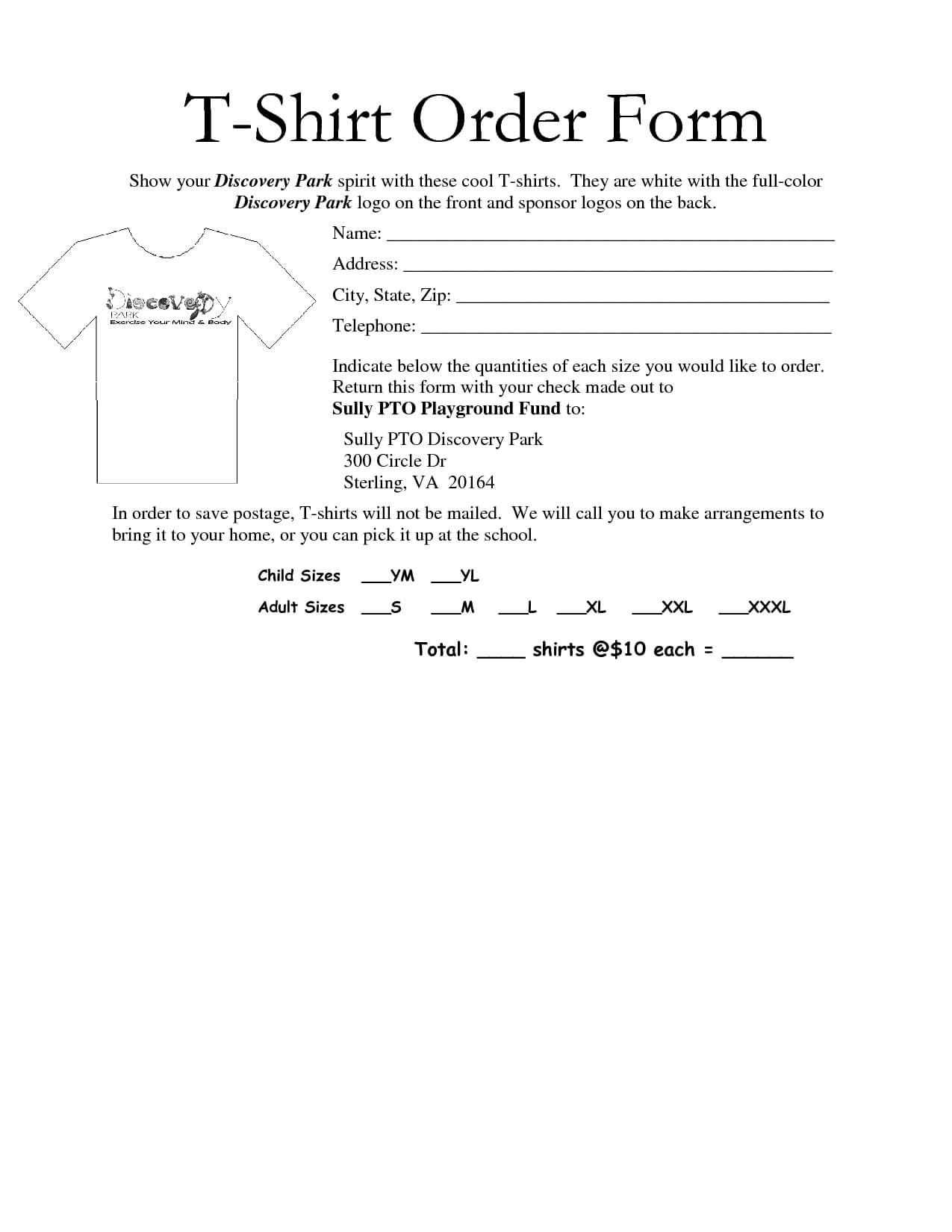 35 Awesome T Shirt Order Form Template Free Images Pertaining To Blank T Shirt Order Form Template