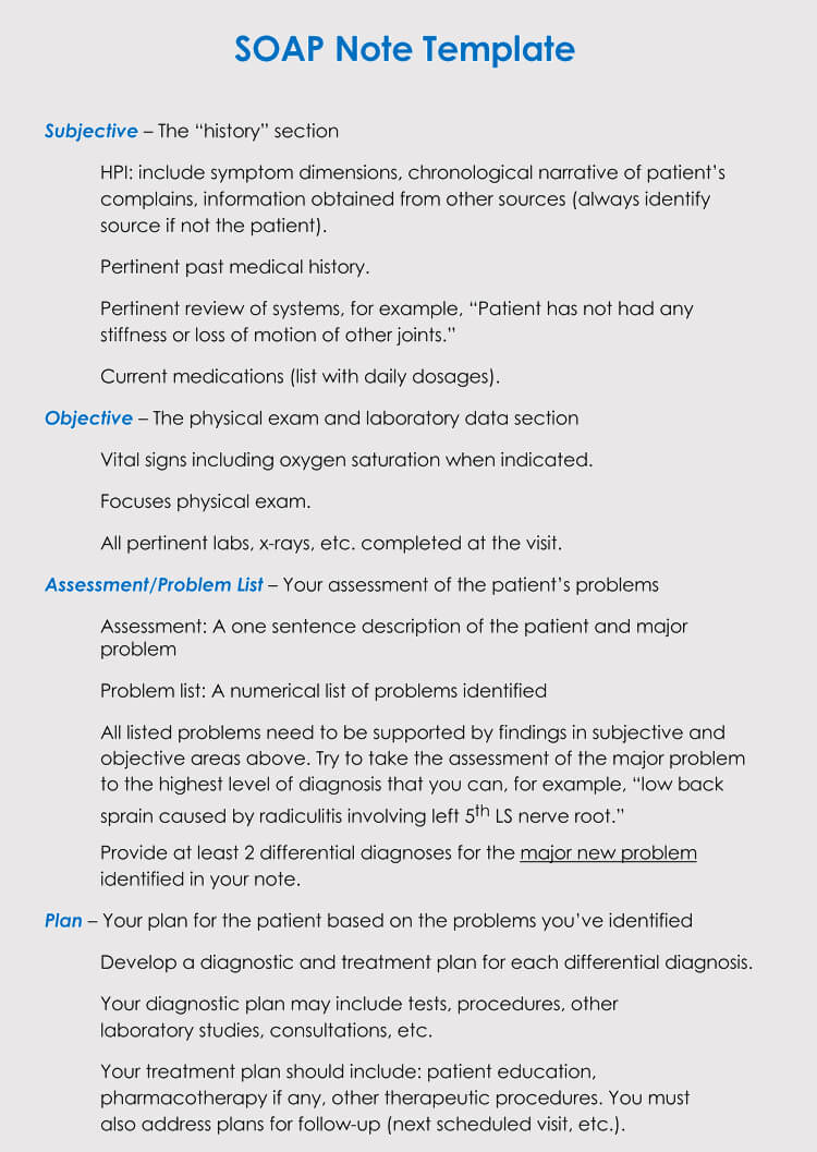 35+ Soap Note Examples (Blank Formats & Writing Tips) Intended For Blank Soap Note Template