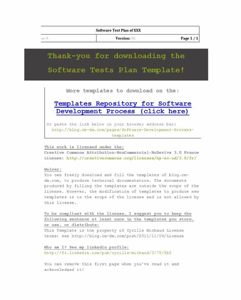 35 Software Test Plan Templates & Examples ᐅ Template Lab For Software Test Plan Template Word